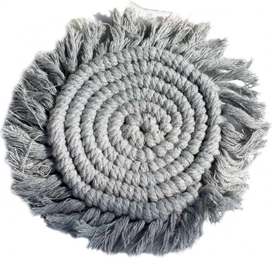 Macramé Coasters 2 pcs – Grey