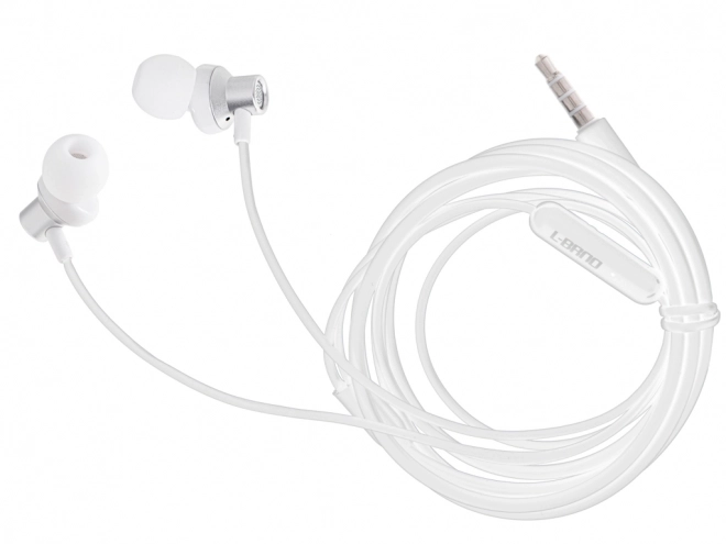 Witte bedrade oortelefoons met 3,5mm jack