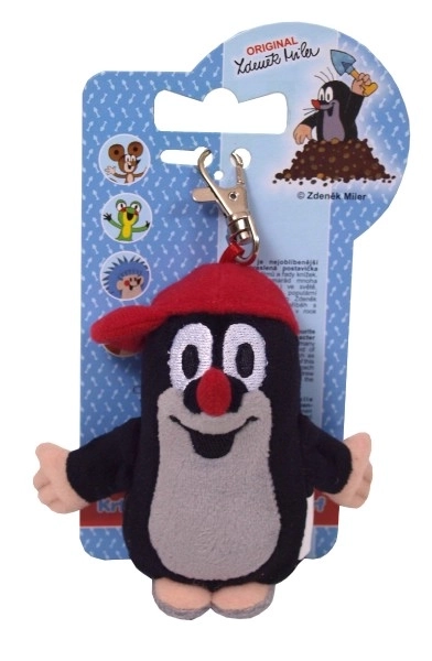 Mol met petje en karabijnhaak 10 cm