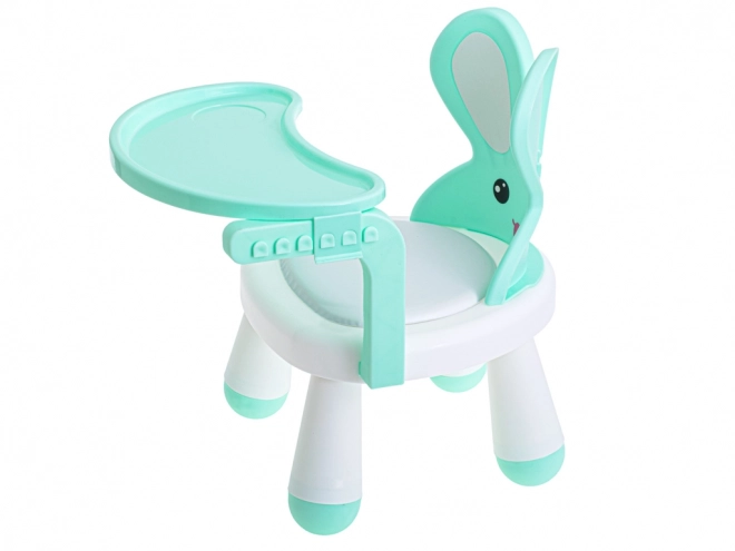 Krukje voor eten en spelen met tafel turquoise