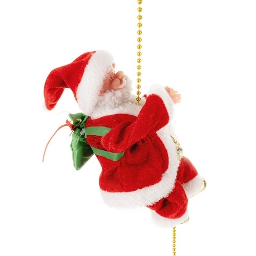 Klimmende Nikolaas op gouden touw - kerstdecoratie