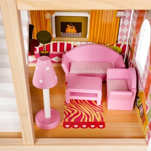 Houten poppenhuis met meubels 90 cm