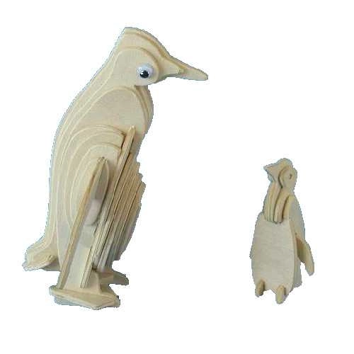 Woodcraft houten 3D puzzel pinguïn