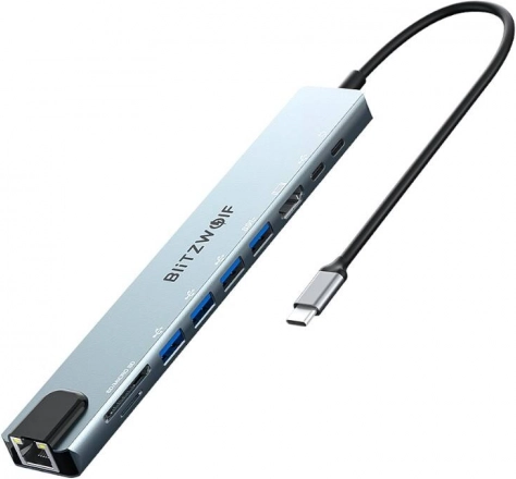 Oplaadstation BlitzWolf BW-TH5 10-in-1 USB‑C, zilver