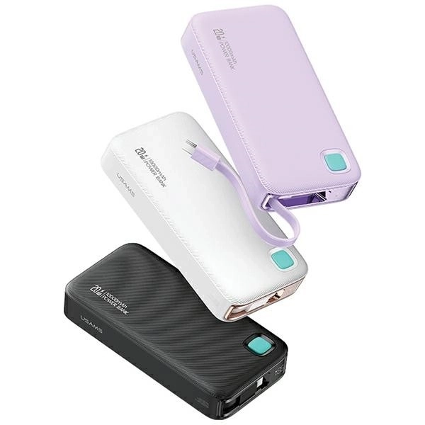 Powerbank met capaciteit van 10000mAh en snelladen van 20W met ingebouwde USB-C kabel