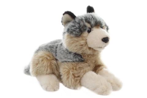 Pluchen liggende wolf 22 cm