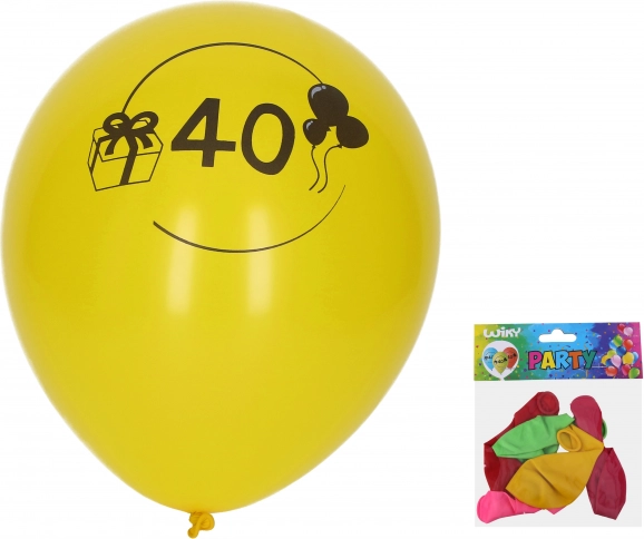 Balloons 30 cm with number 40 – set of 5 pcs