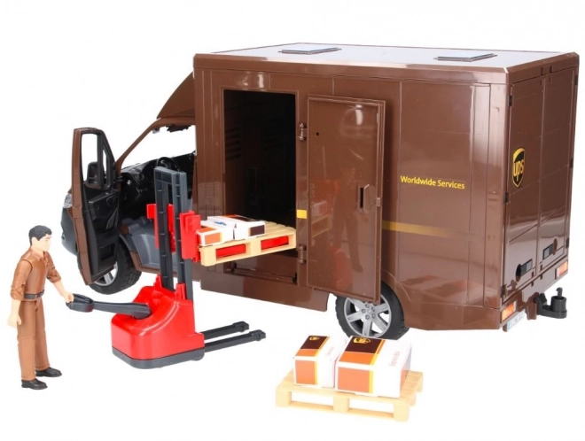 UPS Bruder MB Sprinter bestelwagen met figuur en accessoires