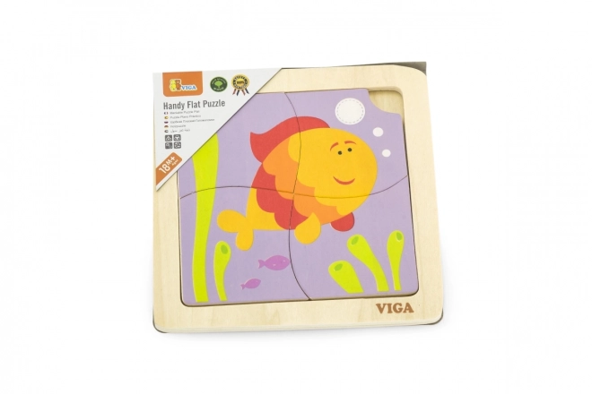 VIGA Houten puzzel Vissengraat 4 stukken