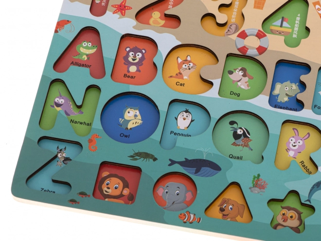 Houten telraam - cijfers, letters, vormen en dieren