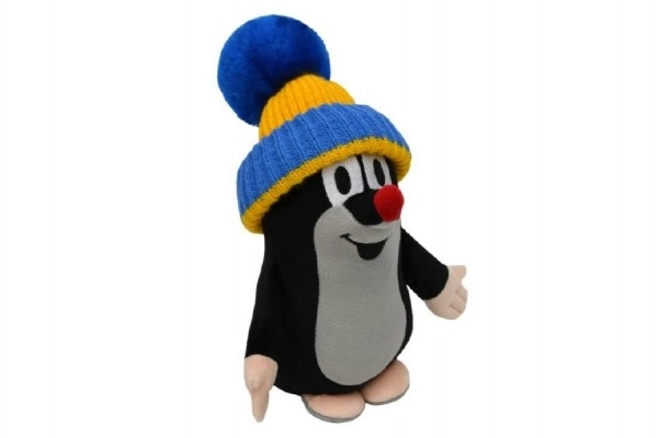 Mol met blauw-gele muts