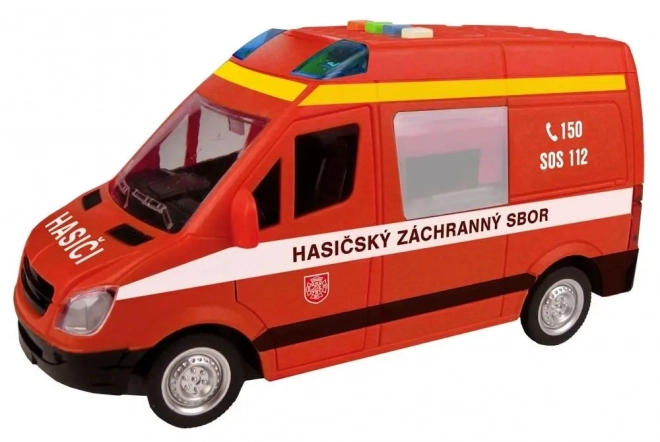 Brandweerwagen met vliegwiel en Tsjechische stem