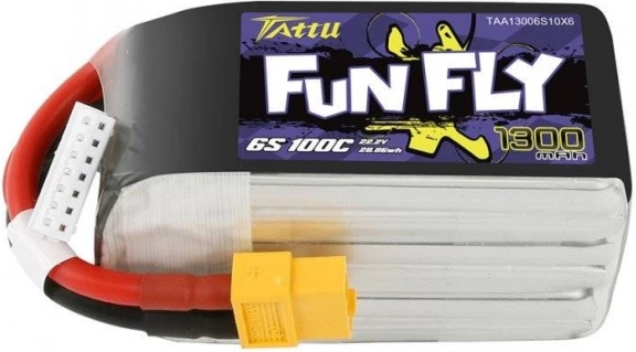 LiPo-accu Tattu FunFly 1300 mAh 6S 22,2 V 100C (XT60)