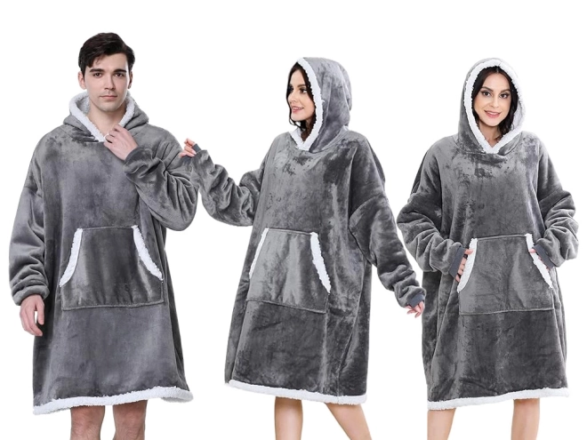 Warme oversized hoodie met capuchon