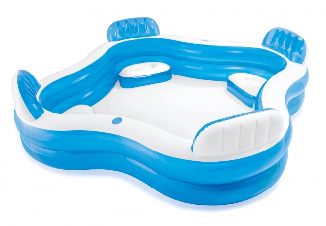 Inflatable Pool with Seats and Drink Holders