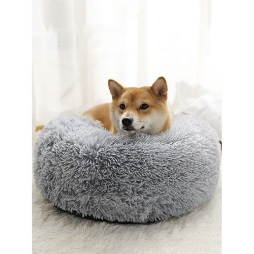 Fluffy Pet Bed Gray