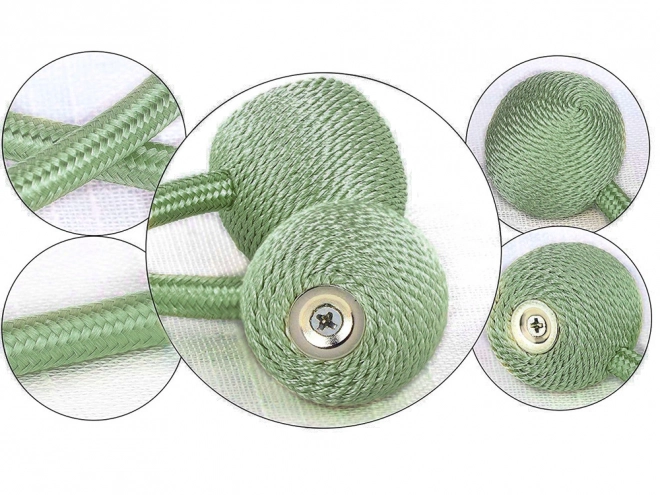 Decorative magnetic clips for curtains – Green