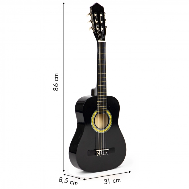 Grote houten gitaar voor kinderen met 6 snaren ECOTOYS – Zwart