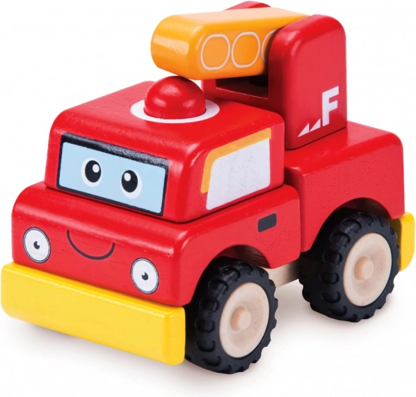 Houten mini brandweerwagen Wonderworld