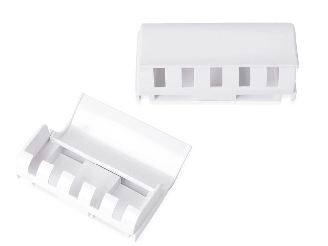 Tandpastadispenser met houder voor tandenborstels