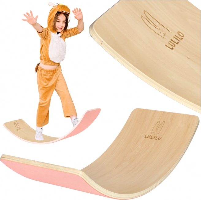 Wooden balance board with felt Lulilo AJLO – Pink