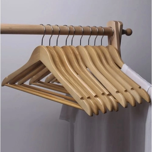 Wooden Clothes Hangers Set - 10 Pieces