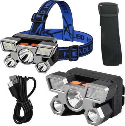 Hoofdlamp LED 800 lm, 4 modi, USB-opladen, waterbestendig IPX45