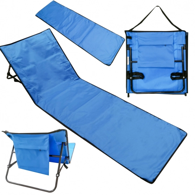 Strandmat met rugleuning - marineblauw