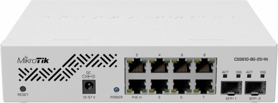 Netwerkswitch 8x Gigabit + 2x SFP+ MIKROTIK Cloud Smart Switch CSS610-8G-2S+IN