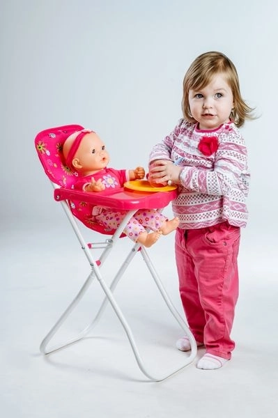 High Chair for Dolls with Table
