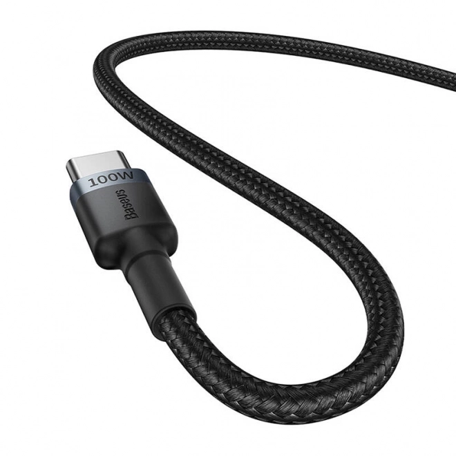Câble Baseus Cafule USB-C vers USB-C 100W, 2m, 2pcs (rouge-noir, gris-noir).