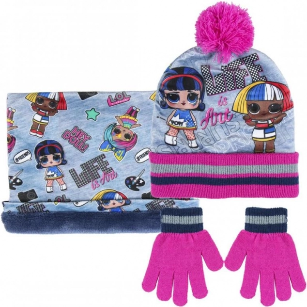 Winterset L.O.L. – Mütze, Schlauchschal und Handschuhe