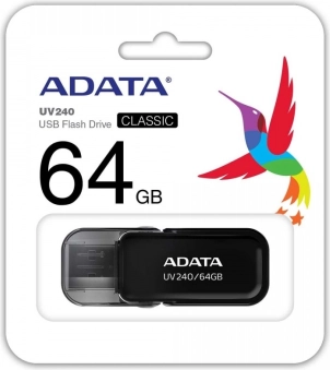 ADATA UV240 64 GB USB 2.0 Flash Drive — Black