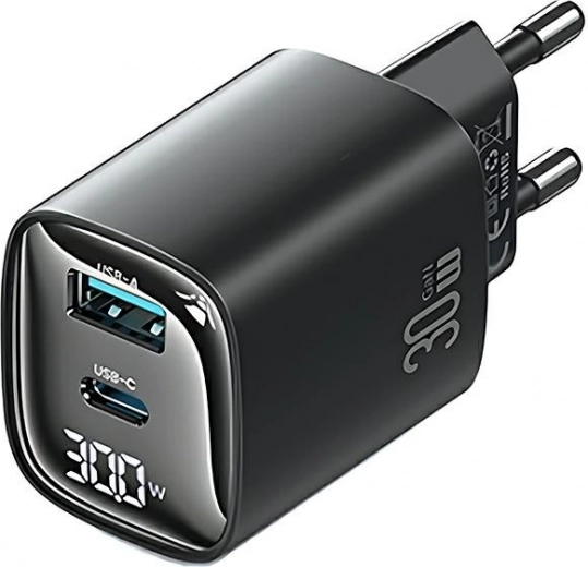 Schnelles 30W‑Laden mit USB‑C und USB‑A