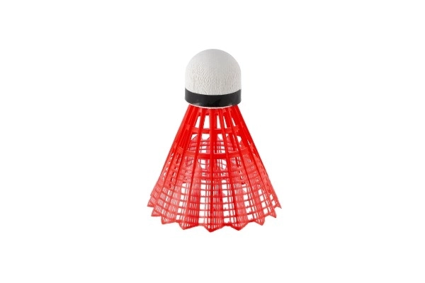 Shuttles/Kokers voor badminton kleurrijk plastic 3 stuks op kaart 11x21cm