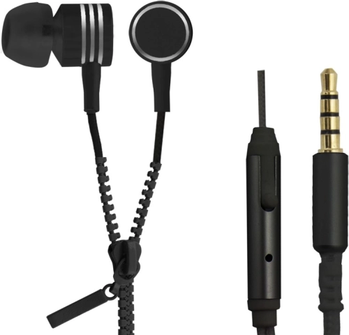 ZIPPER in-ear earphones with microphone – black