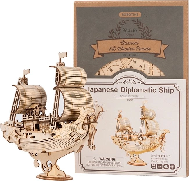 Japanse diplomatieke boot - 3D houten bouwpakket - decoratie