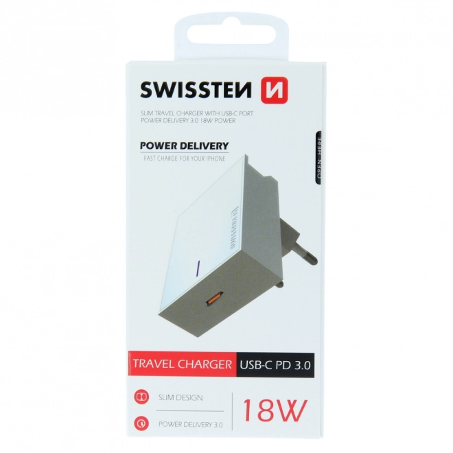 Lader Swissten iPhone 3.0 18W Power Delivery - wit