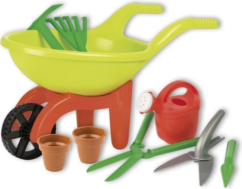 Androni wheelbarrow with gardening accessories
