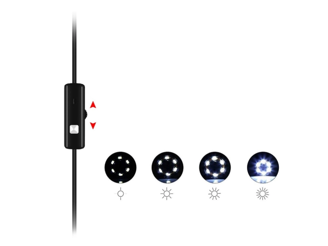 6 LEDs mit stufenloser Helligkeitsregelung