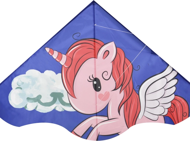 Flying Delta Kite with Unicorn Design