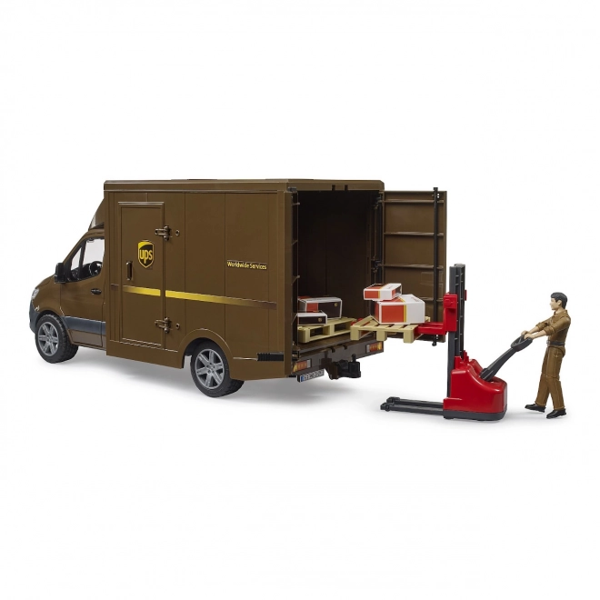 UPS Bruder MB Sprinter bestelwagen met figuur en accessoires