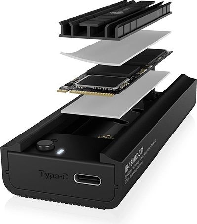 Dockingstation ICY BOX IB-180MC-C31 für SSD M.2 NVMe und SATA, USB 3.2 Gen 2 Type‑C, Aluminium