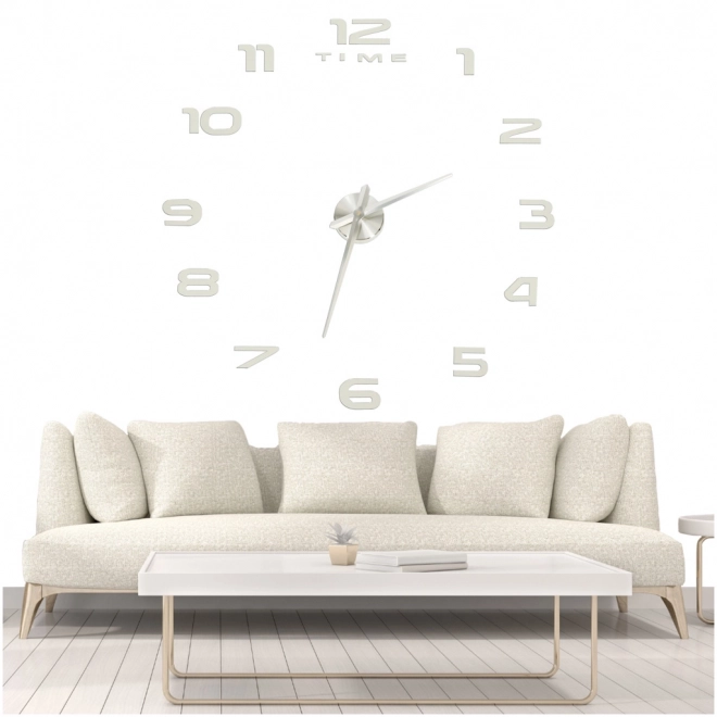 Horloge murale grande 80-120cm argentée 12 chiffres