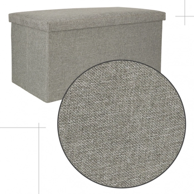 Grijze opvouwbare poef met opbergruimte 76x38x38 cm