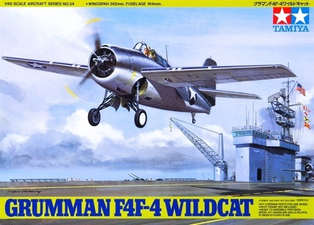 Maquette en plastique de l’avion Grumman F4F-4 Wildcat