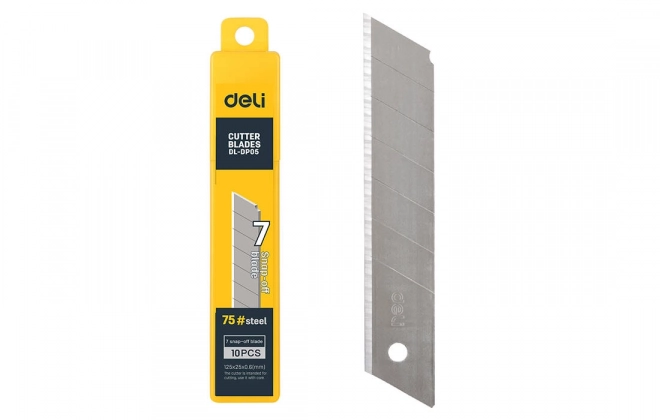 Mes 25 mm 10 stks meskop Deli Tools EDL-DP05 (zilver)