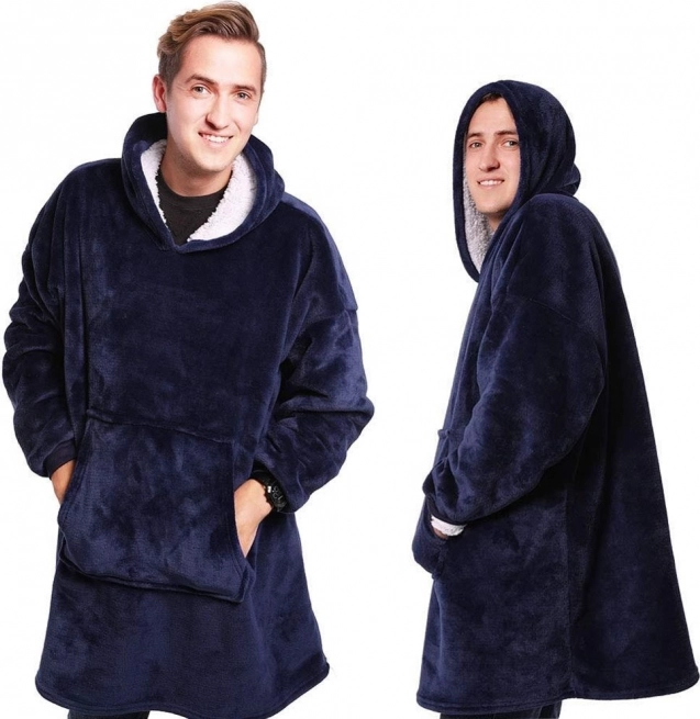 Warmer Oversize Hoodie mit Kapuze und Tasche