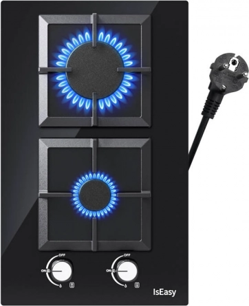 IsEasy two-zone glass gas stove