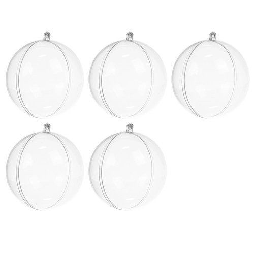 Durchsichtige Acryl-Weihnachtskugeln im Set - 10 cm (5 Stück)